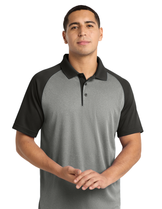 Mens Heather Block Polo - KWST641