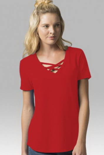 Ladies Caged Front T-shirt-KWT27